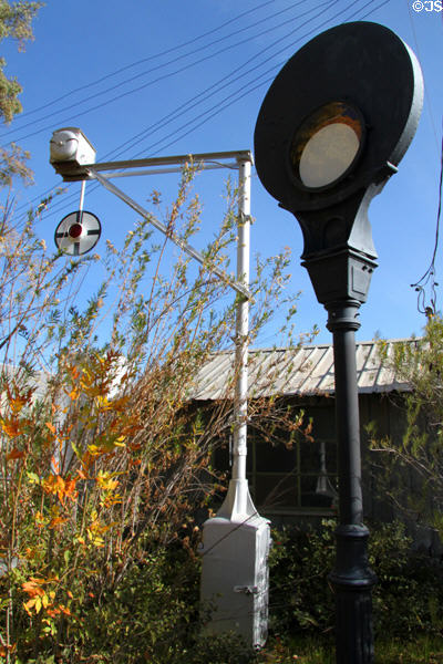 Railway signals with wig-wag at Orange Empire Railway Museum. Perris, CA.