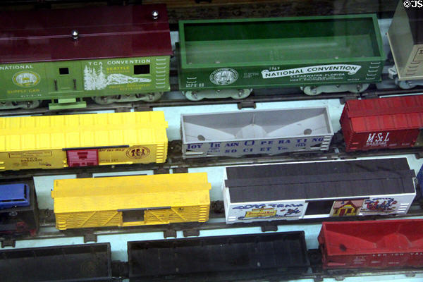 Commemorative toy trains at Orange Empire Railway Museum. Perris, CA.