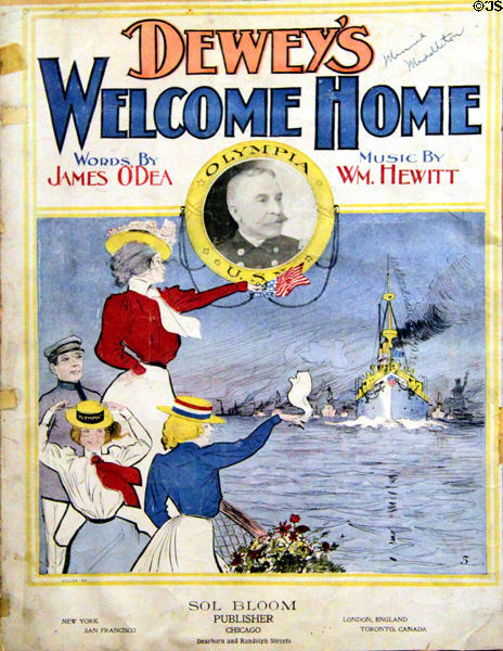 Dewey's Welcome Home sheet music (1899) at Orange Empire Railway Museum. Perris, CA.