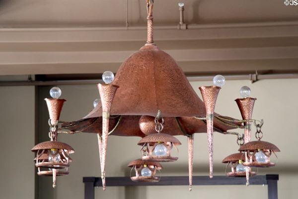 Copper chandelier in Casa del Desierto. Barstow, CA.