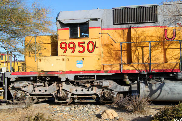 Union Pacific diesel locomotive 9950 at Barstow Railroad Museum. Barstow, CA.
