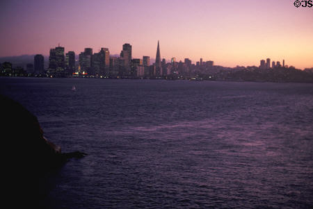 Sunset over San Francisco skyline. San Francisco, CA.