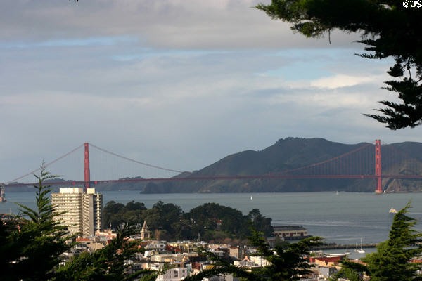 Golden Gate Bridge from Coit Tower. San Francisco, CA.