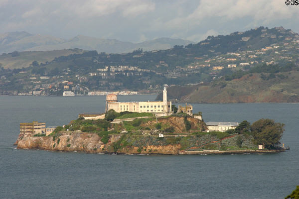 Alcatraz island in San Francisco Bay which was once an unescapable prison. San Francisco, CA.