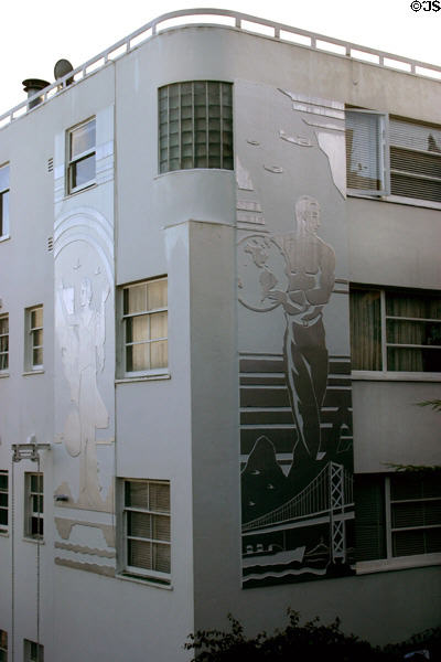 Mallock Apartments (1936) (1360 Montgomery St.). San Francisco, CA. Style: Moderne. Architect: Irving Goldstine.