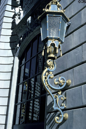 Gilded lamps on PG&E Headquarters. San Francisco, CA.
