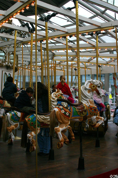 Yerba Buena Gardens Zeum carousel horses & riders. San Francisco, CA.