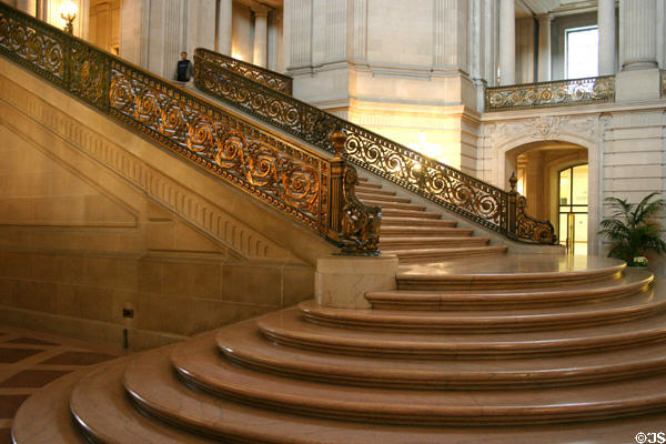 City Hall central staircase. San Francisco, CA.