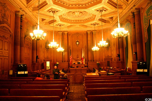 City Hall city council chambers. San Francisco, CA.