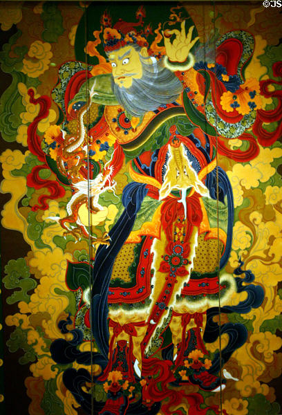 Korea: Hanging scroll of Guardian King of the West by Jae-u (2003) in Asian Art Museum. San Francisco, CA.