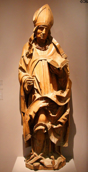 St Boniface wood carving (c1500) from Germany at Legion of Honor Museum. San Francisco, CA.