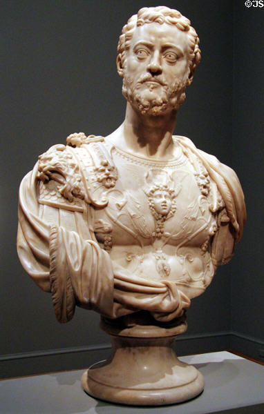 Marble bust of Cosimo I de' Medici, Grand Duke of Tuscany (c1549-73) by Benvenuto Cellini of Florence, Italy at Legion of Honor Museum. San Francisco, CA.