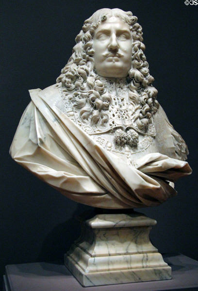 Marble bust of Maffeo Barbarini, Prince of Palestrina (c1685-7) by Lorenzo Ottoni of Italy at Legion of Honor Museum. San Francisco, CA.