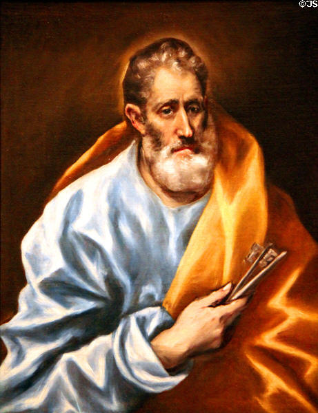 St Peter painting (c1605-10) by El Greco at Legion of Honor Museum. San Francisco, CA.