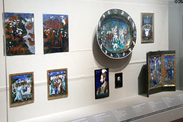 Collection of enameled art from France at Legion of Honor Museum. San Francisco, CA.