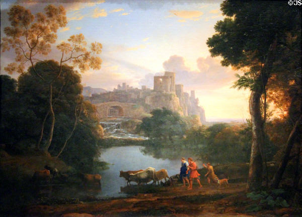 View of Tivoli at Sunset painting (c1642-4) by Claude Lorrain at Legion of Honor Museum. San Francisco, CA.
