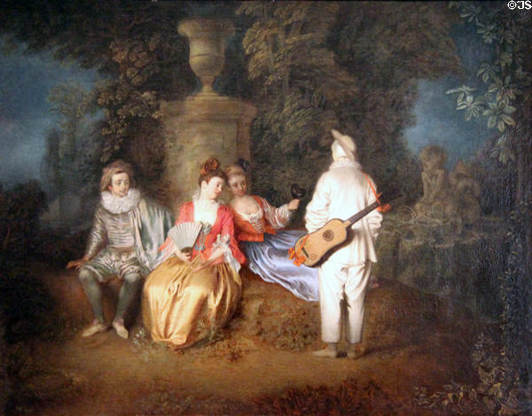 The Foursome painting (c1713) by Jean-Antoine Watteau at Legion of Honor Museum. San Francisco, CA.