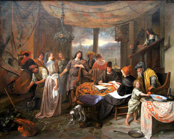 Marriage of Tobias & Sarah painting (c1673) by Jan Steen at Legion of Honor Museum. San Francisco, CA.