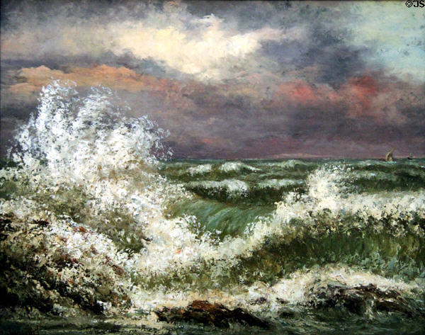 The Wave painting (c1869) by Gustave Courbet at Legion of Honor Museum. San Francisco, CA.