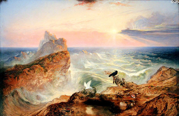 Assuaging of the Waters painting (1840) by John Martin of Britain at Legion of Honor Museum. San Francisco, CA.