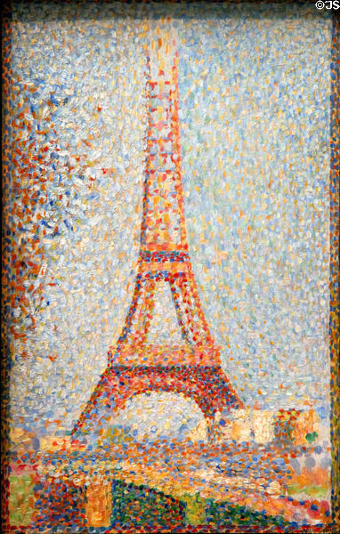 Eiffel Tower painting (c1889) by Georges Seurat at Legion of Honor Museum. San Francisco, CA.