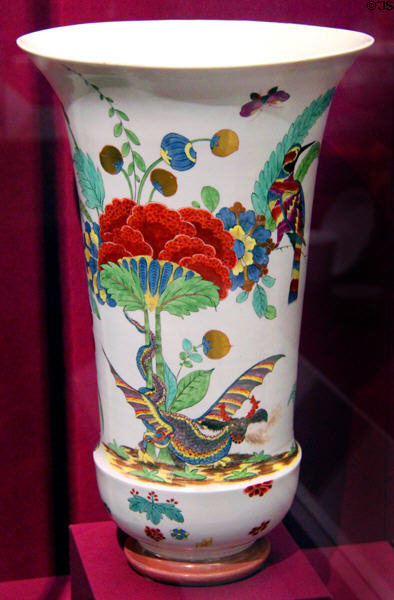 Porcelain beaker vase (fragments) (1726-30) by Meissen Porcelain Manuf. of Germany at Legion of Honor Museum. San Francisco, CA.