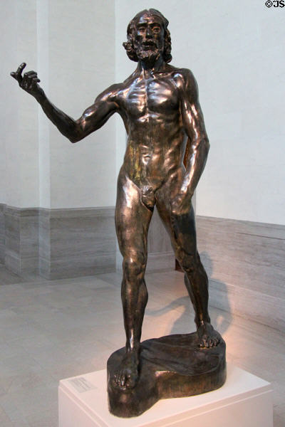 St John the Baptist Preaching bronze sculpture (1878) by Auguste Rodin at Legion of Honor Museum. San Francisco, CA.