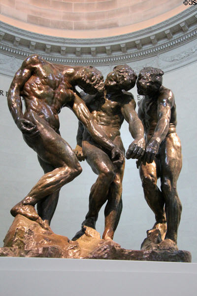 The Three Shades bronze sculpture (c1902-4) part of The Gates of Hell by Auguste Rodin at Legion of Honor Museum. San Francisco, CA.
