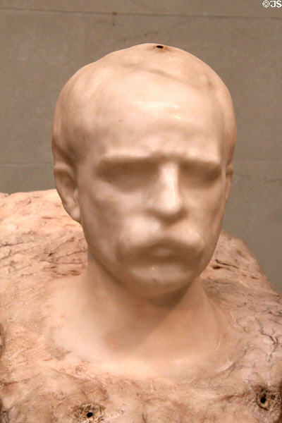 Bust of Edward H. Harriman marble sculpture (c1909) by Auguste Rodin at Legion of Honor Museum. San Francisco, CA.