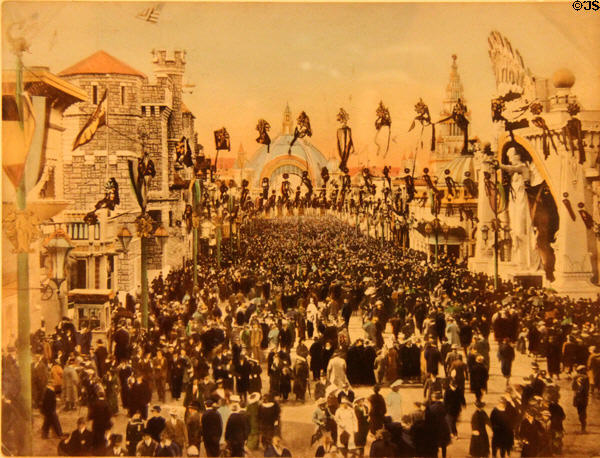 Print of The Joy Zone of Panama-Pacific International Exposition (1915) in private collection. San Francisco, CA.