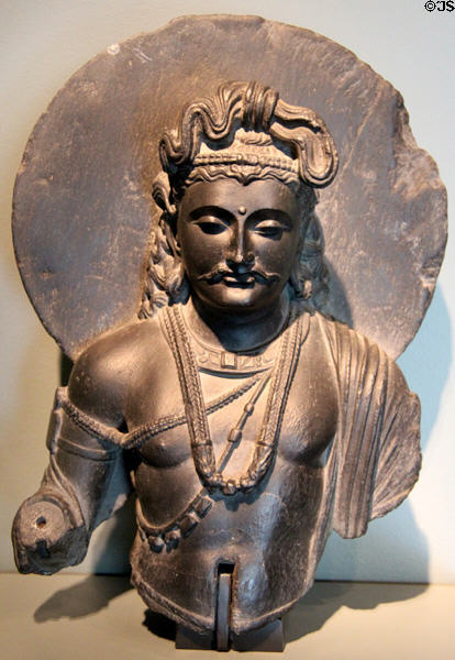 Bodhisattva sculpture (c200-350) from Gandhara, Pakistan at Asian Art Museum. San Francisco, CA.