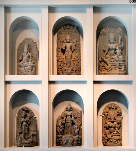 Carvings of Hindu deities at Asian Art Museum. San Francisco, CA.