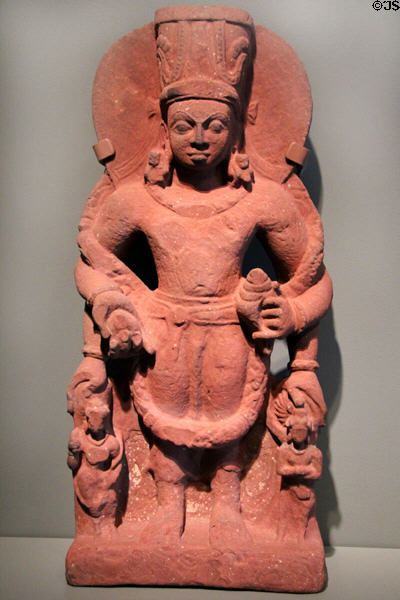 Hindu deity Vishnu sculpture (c300-400) from Uttar Pradesh, India at Asian Art Museum. San Francisco, CA.