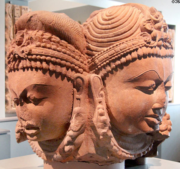 Four-faced Linga sculpture (900-1000) from Central India at Asian Art Museum. San Francisco, CA.