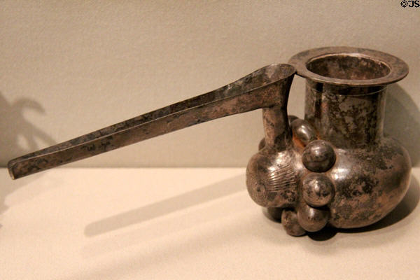 Silver long-spouted jar (900-600 BCE) from Iran at Asian Art Museum. San Francisco, CA.
