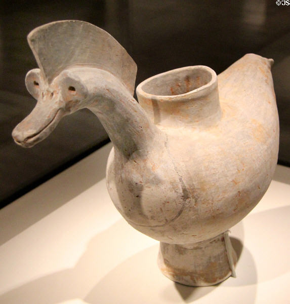 Earthenware vessel in shape of duck (c200-300) from Korea at Asian Art Museum. San Francisco, CA.