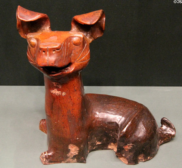 Glazed earthenware dog (25-220) from China at Asian Art Museum. San Francisco, CA.