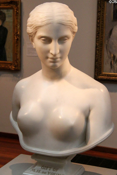 Marble bust symbolizing California (c1861) by Hiram Powers at de Young Museum. San Francisco, CA.