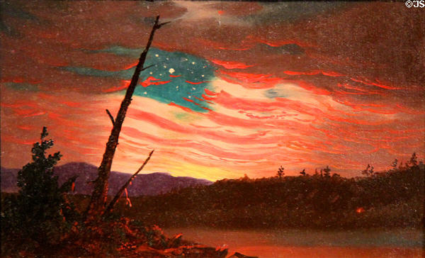 Our Banner in the Sky painting (c1861) attrib. Frederic Edwin Church at de Young Museum. San Francisco, CA.