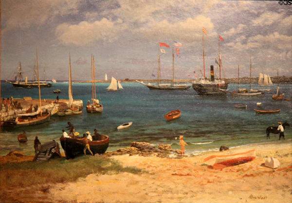 Nassau Harbor in Bahamas painting (1877) by Albert Bierstadt at de Young Museum. San Francisco, CA.
