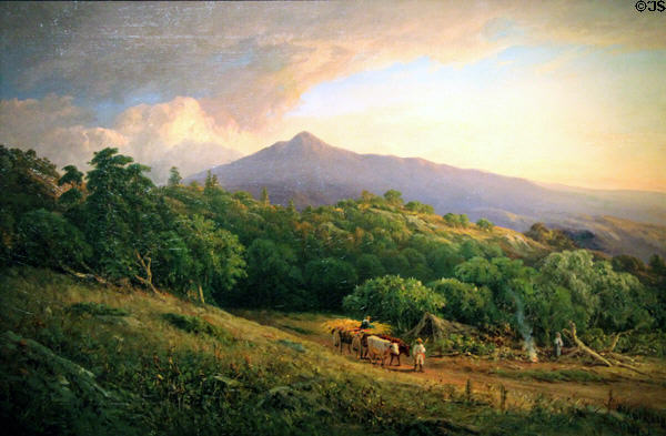 Broadside of Mount Tamalpais painting (1870) by William Keith at de Young Museum. San Francisco, CA.