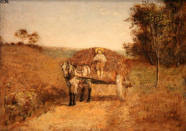 Boy Driving a Wagon painting (1875) by Albert Pinkham Ryder at de Young Museum. San Francisco, CA.