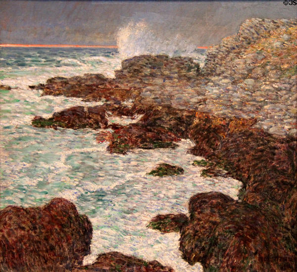 Seaweed & Surf, Appledore, at Sunset painting (1912) by Frederick Childe Hassam at de Young Museum. San Francisco, CA.