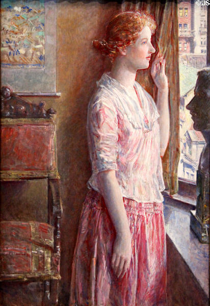 Easter Morning (portrait at New York Window) painting (1921) by Frederick Childe Hassam at de Young Museum. San Francisco, CA.