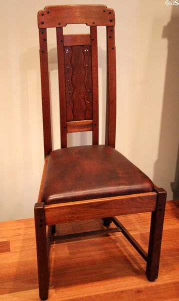 Side chair for Robert R. Blacker House of Pasadena (1907) by Charles Sumner Greene & Henry Mather Greene at de Young Museum. San Francisco, CA.