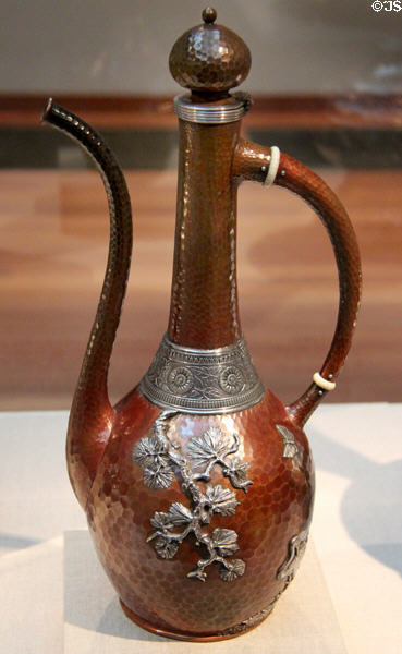 Silver, ivory & copper coffeepot (c1884) by Gorham Manuf. of Providence, RI at de Young Museum. San Francisco, CA.