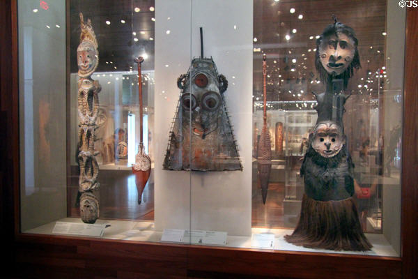 Collection of cultural art from New Guinea at de Young Museum. San Francisco, CA.