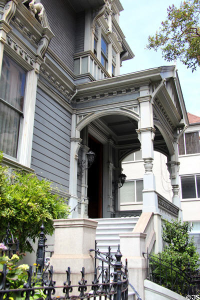 Front porch of Haas-Lilienthal House. San Francisco, CA.
