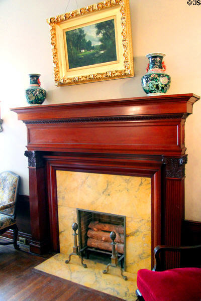 Front parlor fireplace at Haas-Lilienthal House. San Francisco, CA.