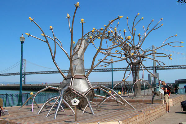 SOMA statue by Flaming Lotus Girls on Embarcadero. San Francisco, CA.